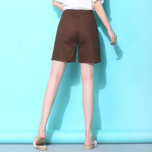 Load image into Gallery viewer, Summer Knee-length Elastic-waist Lace-up Shorts Women Casual Solid Large-size 5XL Cotton Korean Loose Womens Shorts Pockets