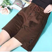 Load image into Gallery viewer, Summer Knee-length Elastic-waist Lace-up Shorts Women Casual Solid Large-size 5XL Cotton Korean Loose Womens Shorts Pockets