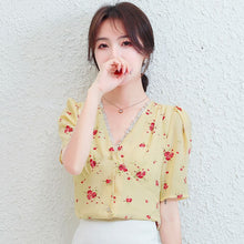 Load image into Gallery viewer, Summer Korean Fashion Silk Woman Shirts Satin Office Lady Short Sleeve Buttoned Shirt Plus Size XXL Ladies Tops Blouse