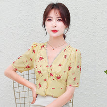 Load image into Gallery viewer, Summer Korean Fashion Silk Woman Shirts Satin Office Lady Short Sleeve Buttoned Shirt Plus Size XXL Ladies Tops Blouse