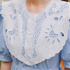 Summer Korean Fashion Sundress Long Dress Elegant A Line Slim Waist Loose Clothes Dresses Women Sweet Peter Pan Collar Vestidos