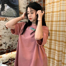 Load image into Gallery viewer, Summer Loose Mid-Length Simple All-Matching Half Sleeve Tshirt Plus Size Tops Casual Young Girl Summer Clothes Harajuku T-shirt