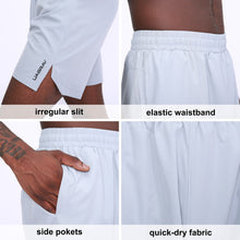 Load image into Gallery viewer, Summer Men Fitness Shorts Elastic Waist Side Pockets Slit Design Breathable Quick-Drying Running Jogging Gym Joggers Shorts