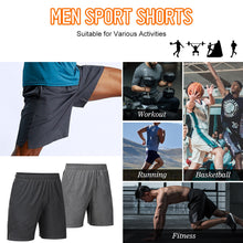Load image into Gallery viewer, Summer Men Gym Shorts Running Breathable Mesh Fitness Wear Elastic Drawstring Pockets Loose Fit Casual Shorts