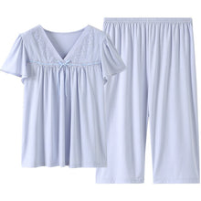 Load image into Gallery viewer, Summer Modal Short Sleeve Soild Loose Sleepwear Girl Pijamas Mujer Leisure Nightgown Women Hot Sale Women Pajamas Sets XXXL