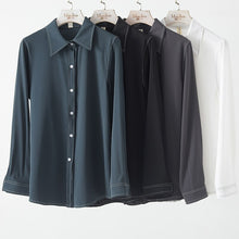 Load image into Gallery viewer, Summer New 2021 Women Shirts Turn-Down Collar Long-Sleeved Loose Elegant Office Lady Outwear Tops