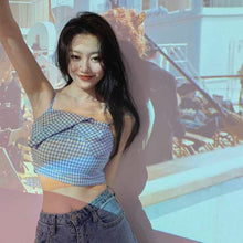 Load image into Gallery viewer, Summer New Vintage Bow Plaid Tube Top Vest + Fashion All-Match Sun-Protection Overshirt Two-Piece Suit for Women