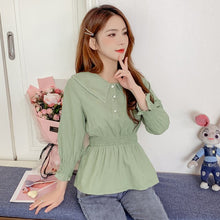 Load image into Gallery viewer, Summer New Women&#39;s Tight Waist Slim Top Young Fashion Casual Sweet 2021 Korean Style Blouse Autumn Tee