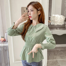 Load image into Gallery viewer, Summer New Women&#39;s Tight Waist Slim Top Young Fashion Casual Sweet 2021 Korean Style Blouse Autumn Tee