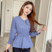 Load image into Gallery viewer, Summer New Women&#39;s Tight Waist Slim Top Young Fashion Casual Sweet 2021 Korean Style Blouse Autumn Tee