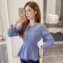 Load image into Gallery viewer, Summer New Women&#39;s Tight Waist Slim Top Young Fashion Casual Sweet 2021 Korean Style Blouse Autumn Tee