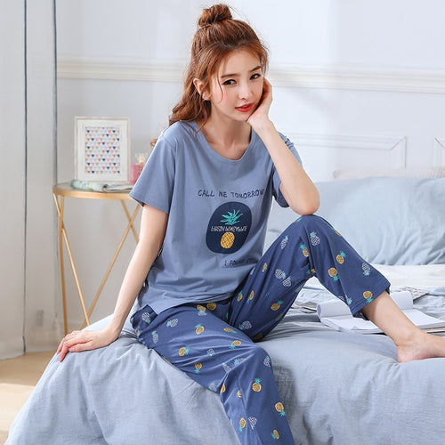 Summer Pajamas Cotton Home Pants Women Sleepwear Thin Pyjama Women Pants Female Casual Lady Home Wear Plus Size XXL 3XL 4XL 5XL