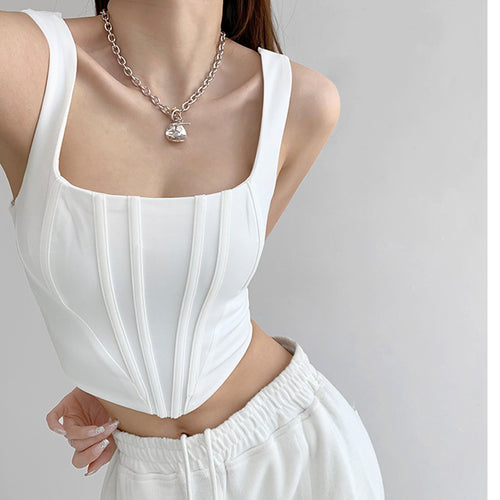 Summer Sexy Backless Tank Top Women y2k Tops Sleeveless Vest Y2k Knitted Camis Crop Tops Women Casual Solid Color Basic Camisole