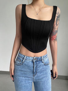 Summer Sexy Backless Tank Top Women y2k Tops Sleeveless Vest Y2k Knitted Camis Crop Tops Women Casual Solid Color Basic Camisole