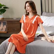 Load image into Gallery viewer, Summer Sexy Modal  Sleepwear Nightgown Women Night Shirt Dress Female Lounge Home Clothes Modal Nighty Gown Sleep Top