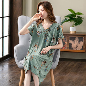 Summer Sexy Modal  Sleepwear Nightgown Women Night Shirt Dress Female Lounge Home Clothes Modal Nighty Gown Sleep Top
