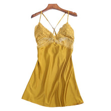 Load image into Gallery viewer, Summer Sexy Night Dress Lace Nightgow Women&#39;s New Lingerie  backless Lace V-neck nightwear silk Nightdress Homewear