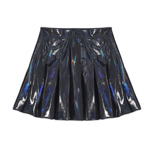 Load image into Gallery viewer, Summer Sexy Shiny Glossy High Waist Mini PU Leather Skirt Bottoms Club Party Dance Shiny Holographic Metallic Pleated Skirts