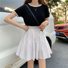 Load image into Gallery viewer, Summer Solid Kawaii Skirt Women Korean A-Line Slim Chic Casual Sweet Skirt High Waist Beach Outing Sexy Mini Y2k Pleated Skirt