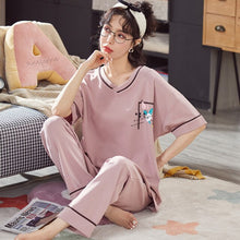 Load image into Gallery viewer, Summer Spring New Women Pyjamas Clothing Short Tops Set Female Pajamas Sets NightSuit Sleepwear Sets Women Home Wear 5XL