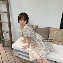 Load image into Gallery viewer, Summer Sweet Floral Dress Women Elegant Korean Casual Princess Cute Dress Female Kawaii Chic Puff Sleeve Holiday Boho Dress 2021