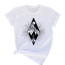 Load image into Gallery viewer, Summer T-shirt Tops Aesthetic Mountain Print Female Vintage Tshirt Woman Clothing Fashion O-neck Tee Kpop Harajuku Casual Short