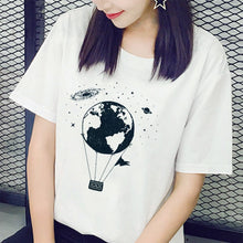 Load image into Gallery viewer, Summer T-shirt Tops Aesthetic Mountain Print Female Vintage Tshirt Woman Clothing Fashion O-neck Tee Kpop Harajuku Casual Short