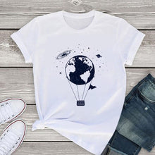 Load image into Gallery viewer, Summer T-shirt Tops Aesthetic Mountain Print Female Vintage Tshirt Woman Clothing Fashion O-neck Tee Kpop Harajuku Casual Short