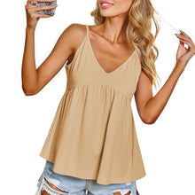 Load image into Gallery viewer, Summer Tops Female Crop Top 2021 Sexy Sleeveless Camisole Fashion V-neck Ruffle Hem Peplum Solid Loose Casual Tank Tops Women