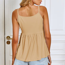 Load image into Gallery viewer, Summer Tops Female Crop Top 2021 Sexy Sleeveless Camisole Fashion V-neck Ruffle Hem Peplum Solid Loose Casual Tank Tops Women