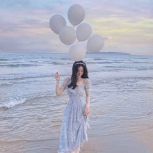 Load image into Gallery viewer, Summer Vintage Dress Women French Style Lace Chiffon Fairy Dress Casual Puff Sleeve Summer Autumn Clothes Designer Dress 2020