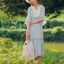 Load image into Gallery viewer, Summer Vintage Elegant Dresses Women French Retro Solid Sweet Chic Midi Dress Female Casual Short Sleeve Slim Party Dress 2021