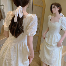 Load image into Gallery viewer, Summer White Vintage Long Dress Women Casual V-Neck Princess Elegant Floral Dress Female Slim Korean Retro Party Sweet Sundress
