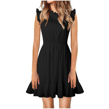 Load image into Gallery viewer, Summer Women Solid O-Neck Ruffles Sleeveless Mini Dress vestidos de mujer casual Summer Clothes for Women платье летнее 2021