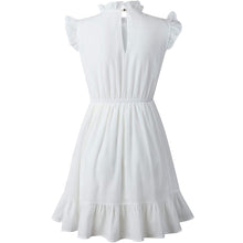 Load image into Gallery viewer, Summer Women Solid O-Neck Ruffles Sleeveless Mini Dress vestidos de mujer casual Summer Clothes for Women платье летнее 2021