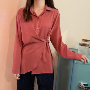 Summer Women Solid Shirt Office Ladies Casual Loose Tops And Shirts Female Fashion Korean Long Sleeves Blouses Chic