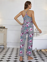 Load image into Gallery viewer, Summer Women&#39;s Leopard Floral Print Loungewear Sexy Pajamas Set Comfy Homewear Rose Camisole with Pant Suit