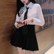 Load image into Gallery viewer, Summer Women's Skirt High Waist A-Line Skirt Womens Black Pleated Woman Skirts Short Skirt Female Student College Style Clothes