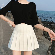 Load image into Gallery viewer, Summer Women's Skirt High Waist A-Line Skirt Womens Black Pleated Woman Skirts Short Skirt Female Student College Style Clothes