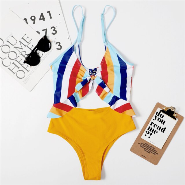 Summer Women's Swimsuits Beachwear Bathing Suit Swimsuit Sports Tricolor Thin Sling Strapless