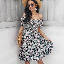 Load image into Gallery viewer, Summer dress Dress Women female l sleeve show thin waist broken flower Dresses Casual Vestidos new floral show thin romantic