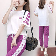 Load image into Gallery viewer, Summer new fashion 2021 high quality trend leisure suit large size slim sports women&#39;s two piece set