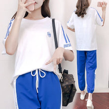 Load image into Gallery viewer, Summer new fashion 2021 high quality trend leisure suit large size slim sports women&#39;s two piece set
