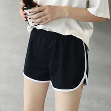 Load image into Gallery viewer, Summer pants streetwear cartoon Comic black shorts letters print high waist shorts Casual loose elastic waist Straight shorts