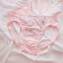 Load image into Gallery viewer, Super Cute Pink Anime My Melody Pattern Sweet Lace Bow Flouncing Underwear Set No Rims Bra Japanese Sexy Bra &amp; Panties Set