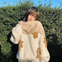 Load image into Gallery viewer, Sweater Women Autumn Clothing 2021 Cartoon Bear Blouse Loose Knit Pullover Sweet Knit Sweater Top Women Winter Knitted Pullover