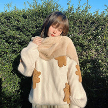 Load image into Gallery viewer, Sweater Women Autumn Clothing 2021 Cartoon Bear Blouse Loose Knit Pullover Sweet Knit Sweater Top Women Winter Knitted Pullover