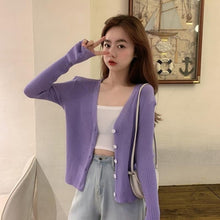 Load image into Gallery viewer, Sweater cardigan jacket female loose Korean student spring and autumn 2021 new sweater trend round button net red hot sale old K