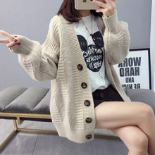 Load image into Gallery viewer, Sweater cardigan jacket female loose Korean student spring and autumn 2021 new sweater trend round button net red hot sale old K