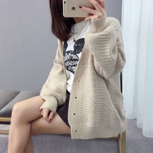 Load image into Gallery viewer, Sweater cardigan jacket female loose Korean student spring and autumn 2021 new sweater trend round button net red hot sale old K